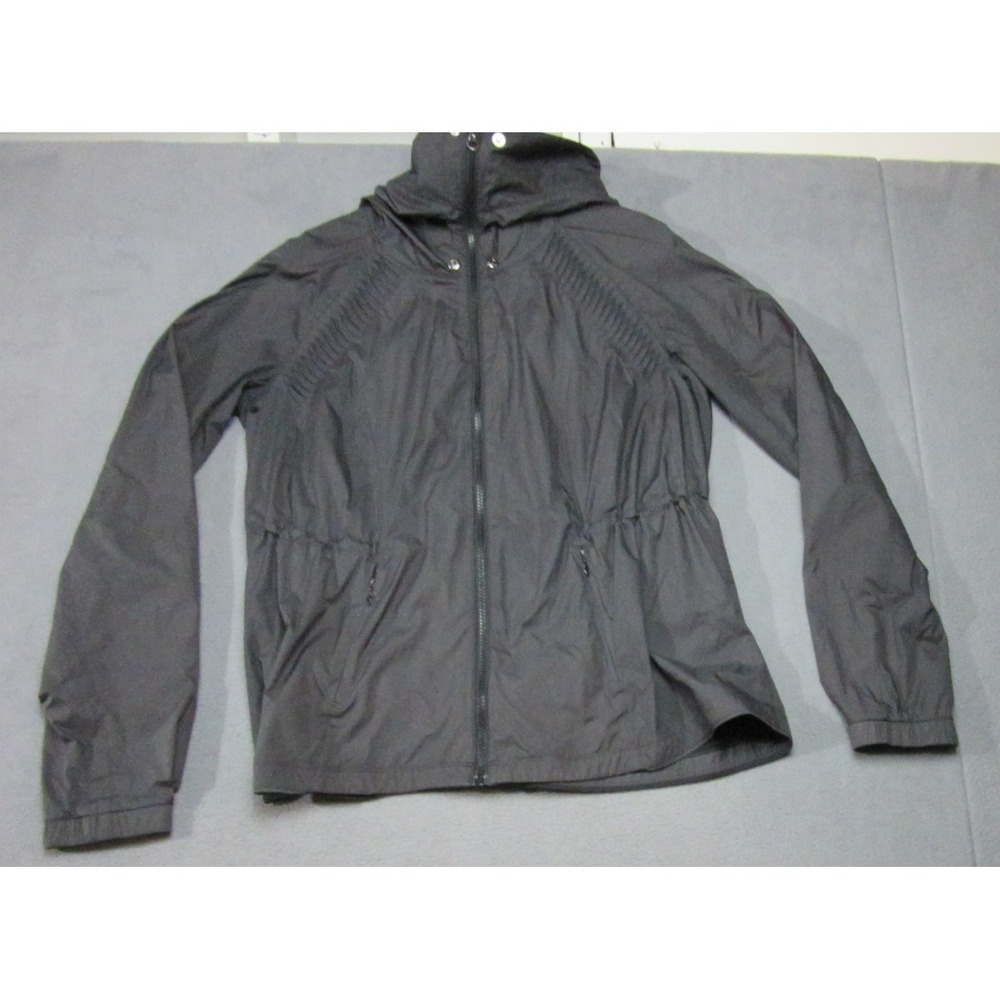 Lululemon Jacket Womens 8 Black Hooded Full Zip Pleated Outdoor Windbreaker